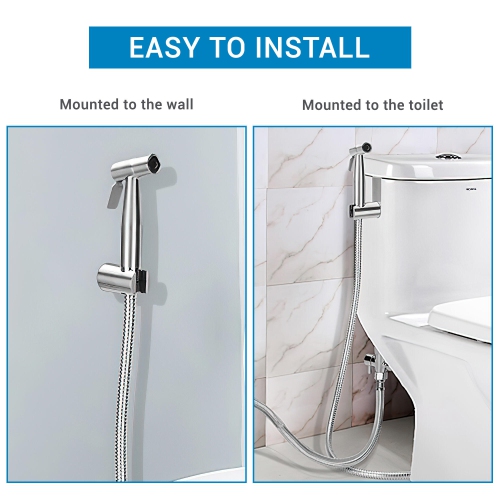 Pulvérisateur de bidet à main en acier inoxydable, ensemble complet de bidet pour toilettes, pulvérisateur de bidet à main pour toilettes Beday