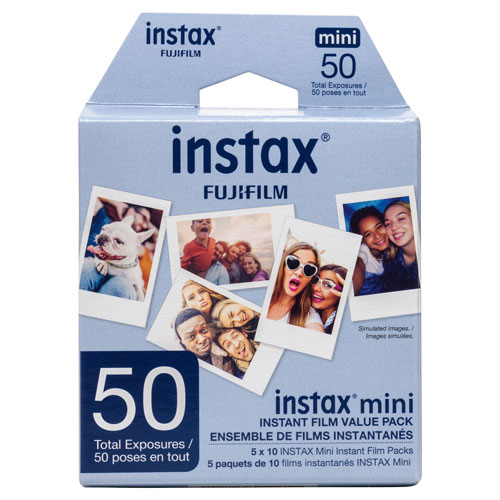 5 paquets de films à développement instantané pour Instax Mini de Fujifilm - 50 feuilles