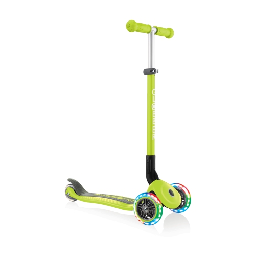Globber Primo Foldable Scooter with Lights - Green