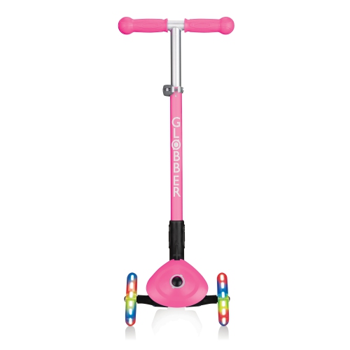 Globber Primo Foldable Scooter with Lights - Deep Pink