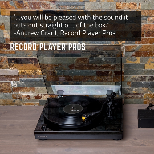Fluance RT80 Classic Vinyl Turntable Record Player, Audio Technica Cartridge with Record Weight and Vinyl Cleaning Kit