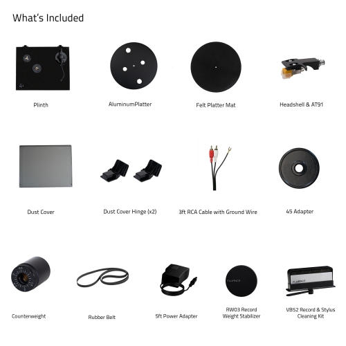 Fluance RT80 Classic Vinyl Turntable Record Player, Audio Technica Cartridge with Record Weight and Vinyl Cleaning Kit