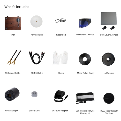 Fluance RT85 Reference Vinyl Turntable Record Player with Record Weight and Vinyl Cleaning Kit