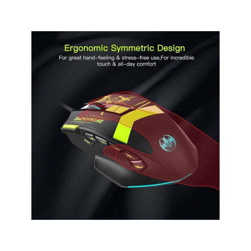 WINGOMART GM28 RGB USB Wired Mouse Cable 12-key Human Engineering Design 7200DPI Optical Mouse Office/Game Dual Mode Computer Mice with 12