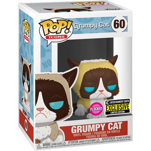 Pop Icons Grumpy Cat 3.75 Inch Action Figure Exclusive - Grumpy Cat Flocked #60