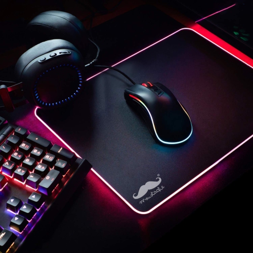 Moustache RGB Gaming Mouse Pad, 7 LED Color, 250*350*3mm