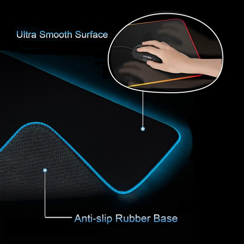 Moustache RGB Gaming Mouse Pad, 7 LED Color, 250*350*3mm