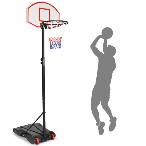 Gymax Basketball System Hoop Stand Backboard w/ Adjustable Height Wheels & 2 Nets