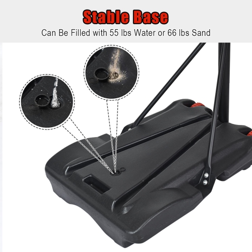 Gymax Basketball System Hoop Stand Backboard w/ Adjustable Height Wheels & 2 Nets