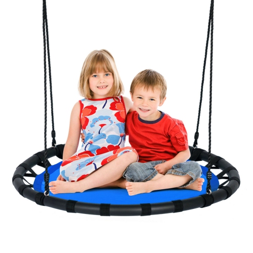 GYMAX  40" Flying Saucer Round Tree Swing Kids Play Set W/ Adjustable Ropes Outdoor