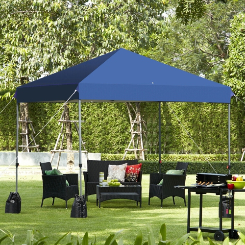 Gymax 8x8 FT Pop up Canopy Tent Shelter Wheeled Carry Bag 4 Canopy Sand Bag