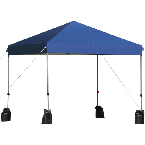 Gymax 8x8 FT Pop up Canopy Tent Shelter Wheeled Carry Bag 4 Canopy Sand Bag