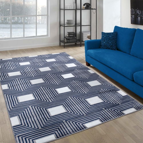 A2Z Paris 1940 Argyle Modern Geometric Abstract Large Soft Living Room Area Rug Tapis Carpet (3x5 4x6 5x7 5x8 7x9 8x10)