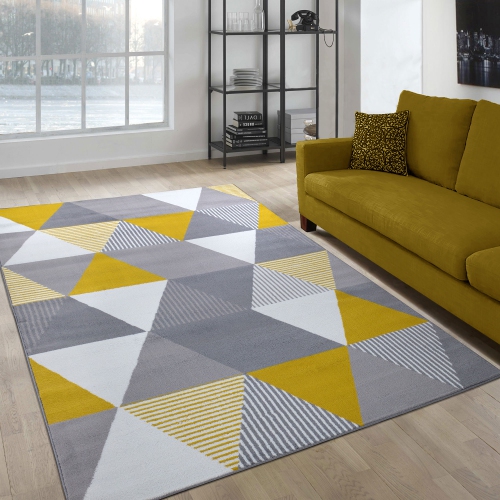 A2Z Paris 1950 Pyramid Modern Contemporary Soft Large Office Area Rug Tapis Carpet