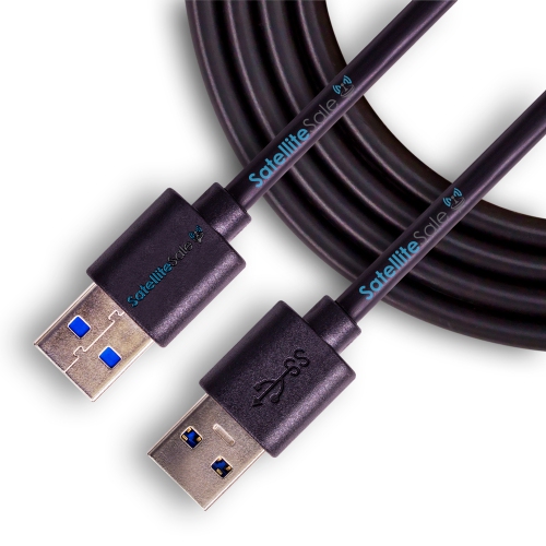 SATELLITESALE  Digital USB 3.0 Data Cable Male to Male Type A Superspeed (5GBps) Pvc Cord (6 Feet) In Black