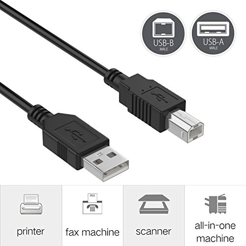SLLEA 6ft USB Cable Cord for Brother MFC-J4710DW HL-5470DW DCP-7065DN HL-L2360DW