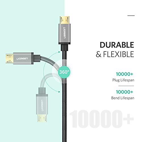 UGREEN Micro USB Cable Nylon Braided Fast Quick Charger USB to Micro USB 2.0 Android Charging Cord for Galaxy S7 S6 S5 Edge...