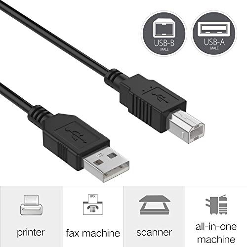 KONKIN BOO 6ft USB Cable Cord for Brother HL-L2320D HL-L2340DW MFC-7360N MFC-7365N Printer