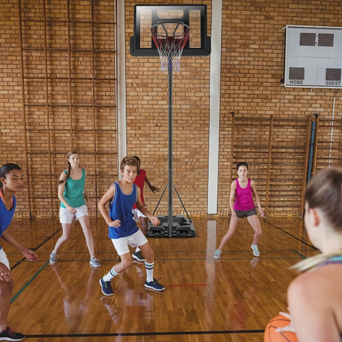 Gymax Height Adjustable Portable Basketball Hoop System Shatterproof Backboard Wheels