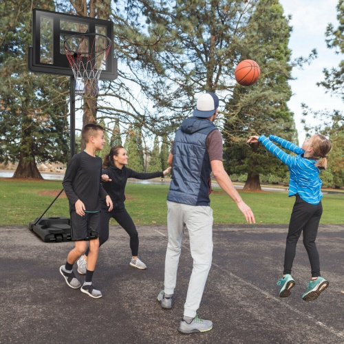 Gymax Height Adjustable Portable Basketball Hoop System Shatterproof Backboard Wheels