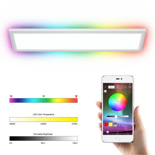 GYMAX  18W RGB Led Ceiling Light W/ App & Remote Control Home