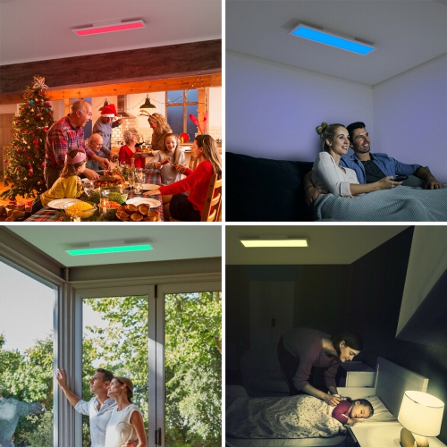 Gymax 18W RGB LED Ceiling Light w/ APP & Remote Control Home
