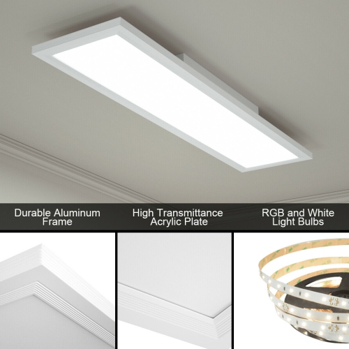 Gymax 18W RGB LED Ceiling Light w/ APP & Remote Control Home