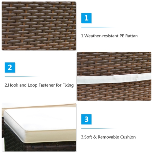 Gymax 5PCS Rattan Patio Dining Table & Chair Set Outdoor Furniture Set w/ Cushion