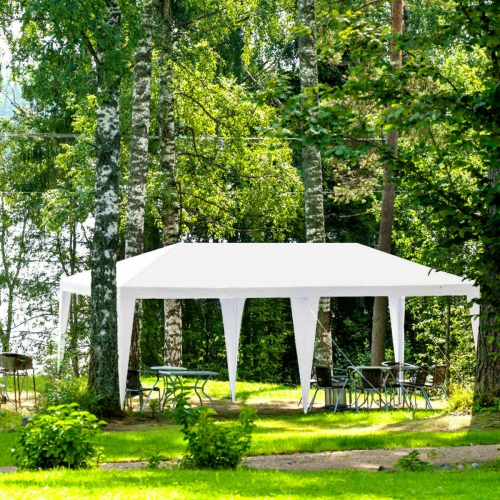 Gymax 10'x20' Outdoor Canopy Weather-resistant Tent Wedding Party Tent 4 Sidewalls W/Carry Bag