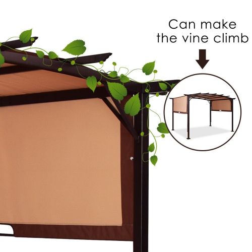 Gymax 12' x 9' Pergola Kit Metal Frame Gazebo Canopy Cover Patio Shelter