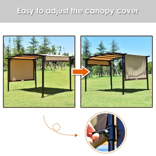 Gymax 12' x 9' Pergola Kit Metal Frame Gazebo Canopy Cover Patio Shelter