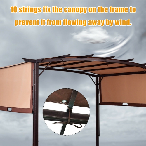 Gymax 12' x 9' Pergola Kit Metal Frame Gazebo Canopy Cover Patio Shelter