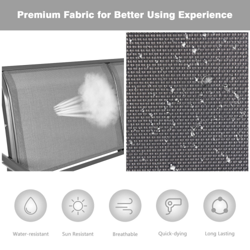 Gymax 48'' Outdoor Patio Swing Glider Bench Chair Loveseat Rocker Lounge Backyard Grey