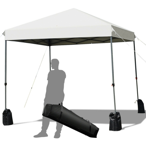 Leader Accessories 10 x 10 Instant Canopy with 4-Pack Canopy Weights & One Wheeled Carry Bag 