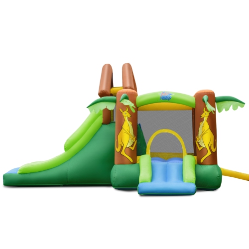 Gymax Inflatable Jungle Bounce House w/ Dual Slides Climbing Wall Jumping Area