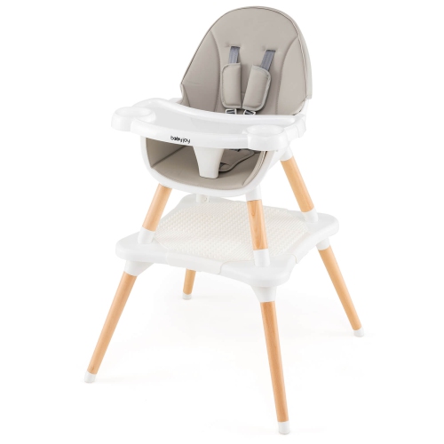 Costway 6-in-1 Baby High Chair Infant Wooden Convertible Chair w/5-Point Seat Belt