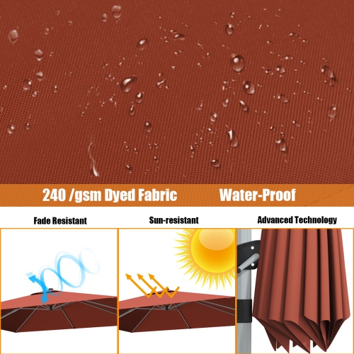 Gymax 10 Ft Square Offset Hanging Patio Umbrella 360 Degree Tilt