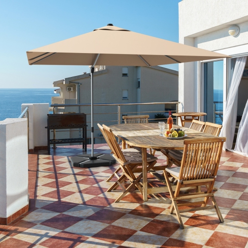 Gymax 10 Ft Square Offset Hanging Patio Umbrella 360 Degree Tilt