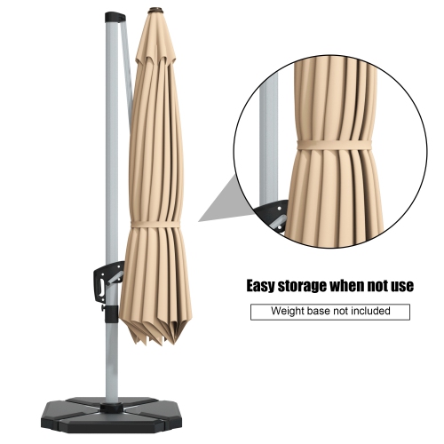 Gymax 10 Ft Square Offset Hanging Patio Umbrella 360 Degree Tilt