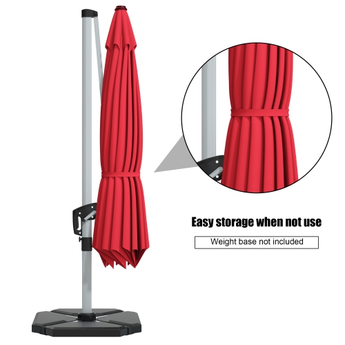 Parasol déporté rectangulaire 305cm Gymax