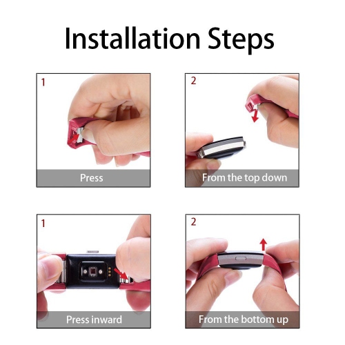 2 Pack For Fitbit Charge 2 Rubber Band Wristband Sport Strap