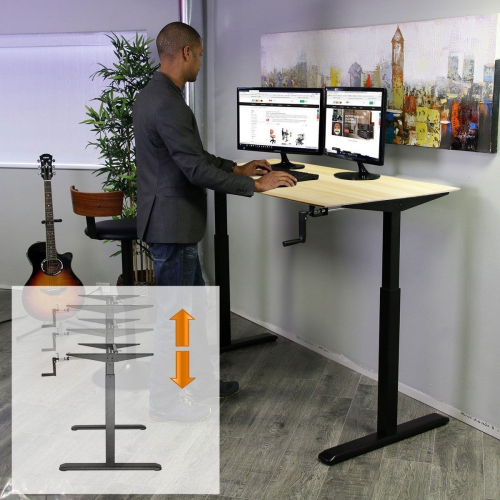 Boost Industries Floor Standing BCH-FS22C BeachOak47 Top with Manual Crank Height Adjustable Frame