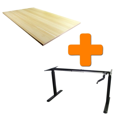 Boost Industries Floor Standing BCH-FS22C BeachOak47 Top with Manual Crank Height Adjustable Frame