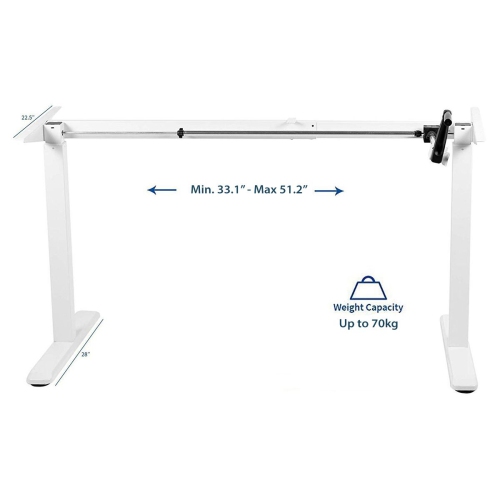 Boost Industries Floor Standing BCH-FS22C-WH BeachOak47 Top with Manual Crank Height Adjustable Frame