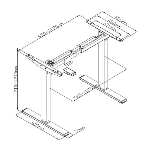 Boost Industries Floor Standing BCH-FS48Mii BeachOak47 Top with Motorized Height Adjustable Frame