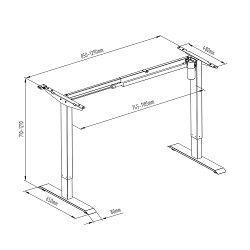 Boost Industries Floor Standing BCH-FS48Mii-WH BeachOak47 Top with Motorized Height Adjustable Frame