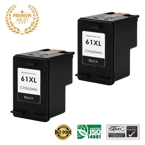 ULTRA TONER  ® 2 Pack HP 61Xl/hp61/61/hp61/hp61Xl/hp-61 Remanufactured Inkjet Cartridge-Officejet 4630 4635 Envy 5530 4500 In Black