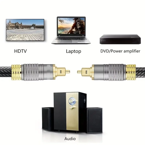 ISTAR 1.8M-5.9FT Digital Fiber Optical Toslink Cable Gold Plated Audio Lead for Home Theater, Sound Bar, TV, PlayStation