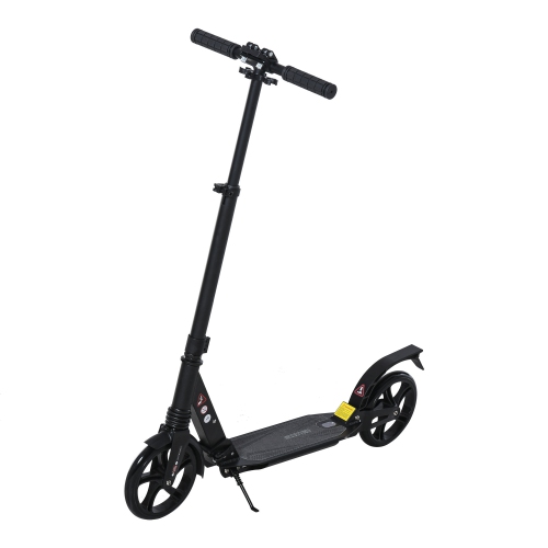 Soozier Kick Scooter Foldable Aluminum Ride On Toy For 8+ Adult Teens with Foot Brake, Adjustable Handle, Black