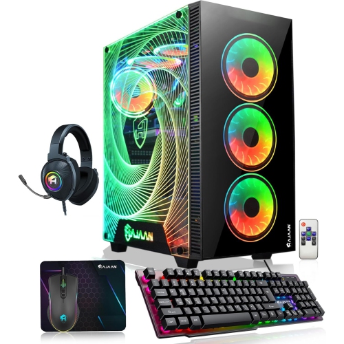 CYCLONIA Gaming PC Desktop Tower - Intel i5-10400F Processor Up To 4.30 GHz 32GB DDR4 RAM 512GB SSD Nvidia GeForce RTX 3050 GDDR6 HDMI, WIFI, Windows